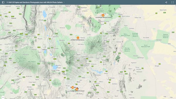 Ol Pajeta & Samburu Photo Safari - Sep/Oct 2024 Map