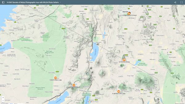 Secrets of Serengeti and Ndutu Photo Safari - June 2023 Map