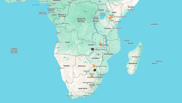Botswana, Kenya & Zambia - Photo Hides & Private Game Drives - June 2027 Map